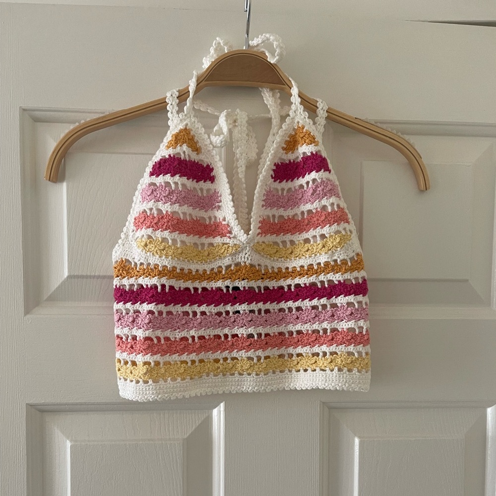 NWOT Forever 21 Colorful Crochet Halter Top